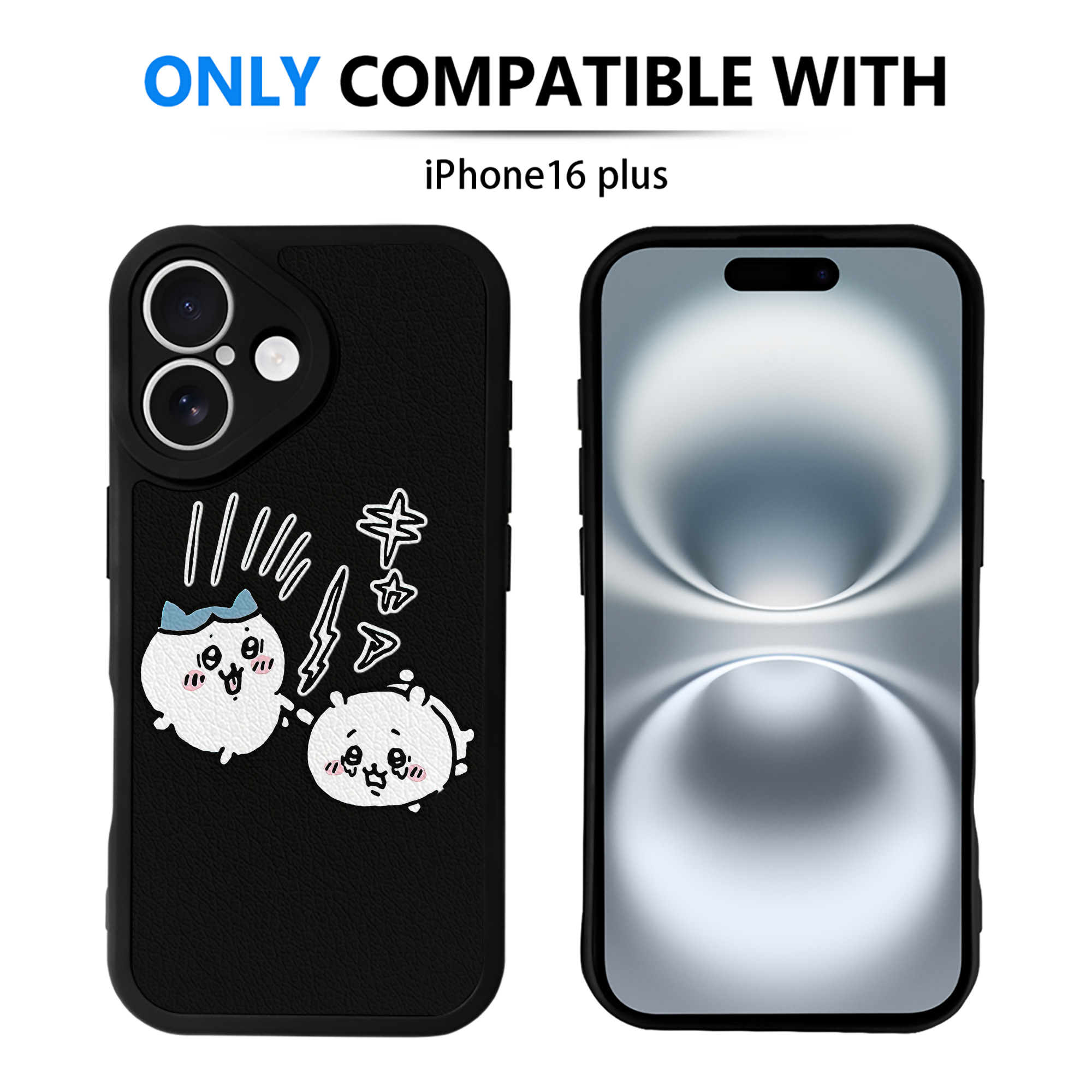 （画像用） ちいかわ ハチワレ Chii-kawa hachiware 【iPhone 16シリーズ対応】シリコンスマホケース（レザー調） 材質：シリコン